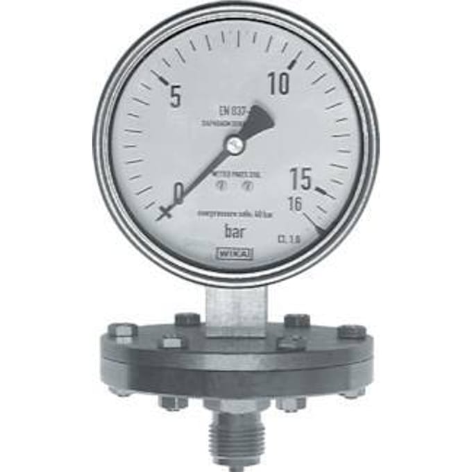 -1..0 Bar Membraan Manometer Onderaansluiting RVS 100 mm Klasse 1.6 - MW-10100SV-M