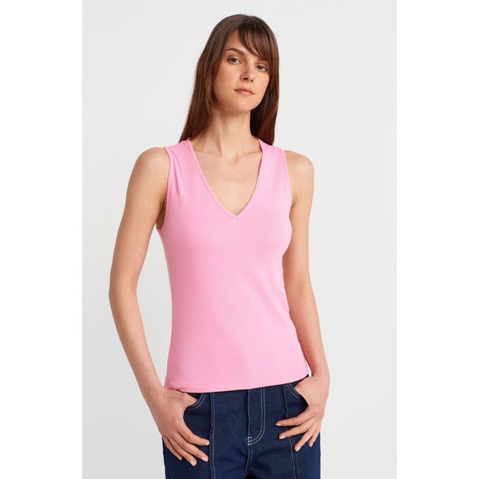 Katoenen V-hals Mouwloze Top Blouse