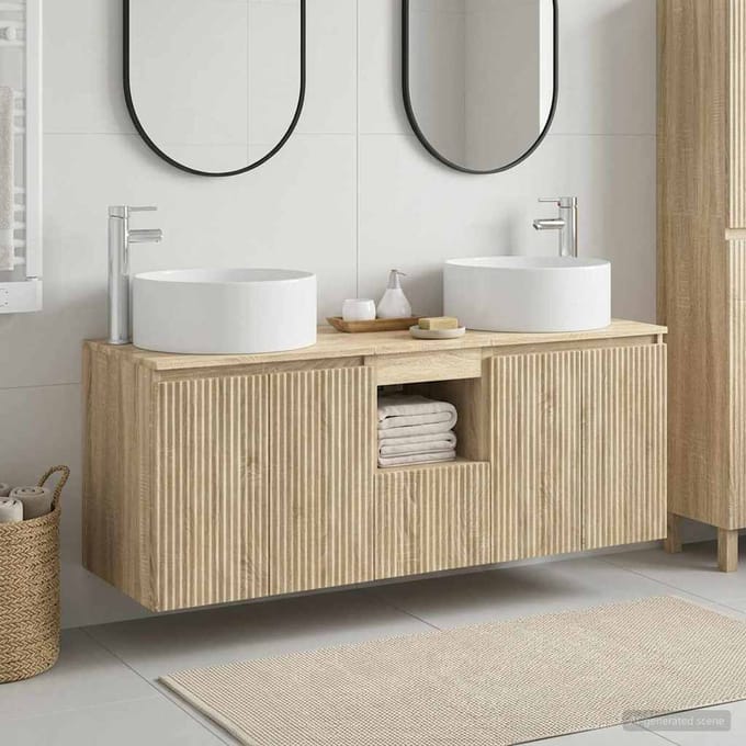 vidaXL - Badkamerkast - set - 3 - st - Sonoma - Eiken - 49,5 - x - 44,5 - x - 65,5 - cm