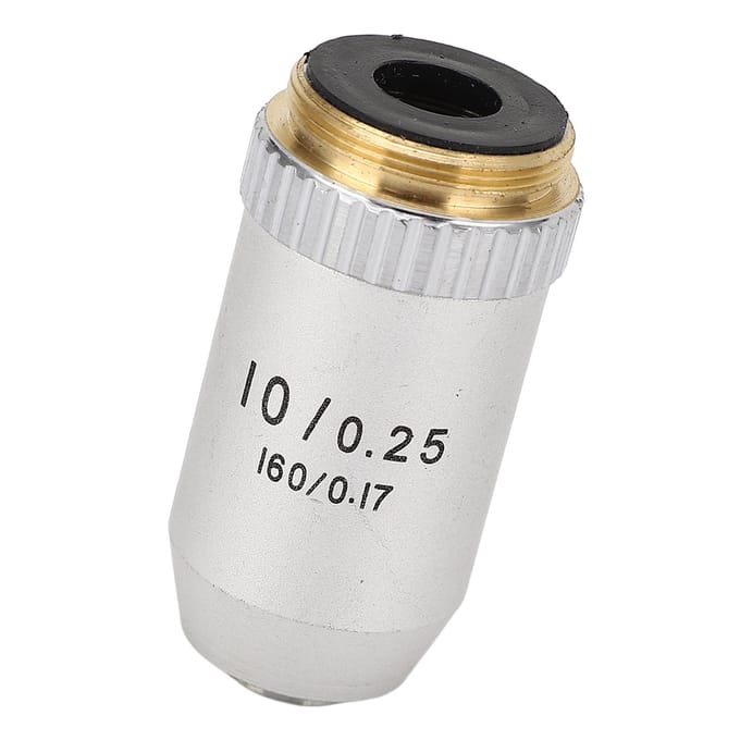 Objectif achromatique 10X Laiton Chromé Interface RMS Objectif de microscope