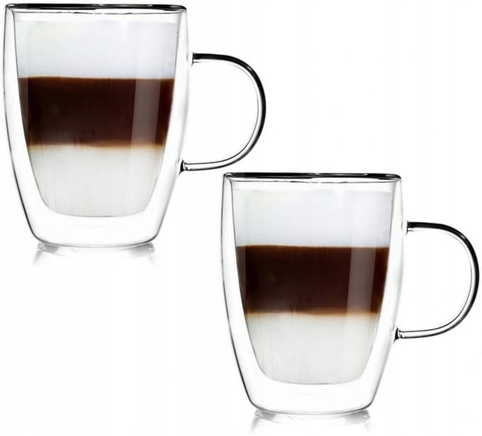 2x Thermische Glazen 350ml met Dubbele Wand - Hittebestendig
