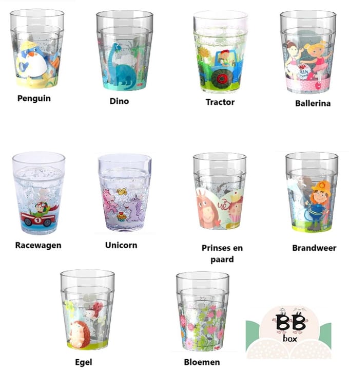 Haba Set van 4 glitterbekers naar keuze