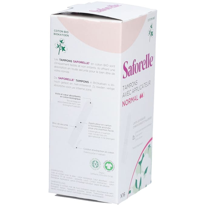 Saforelle® Coton Protect Tampons met Inbrenghuls Normal 16 Tampon