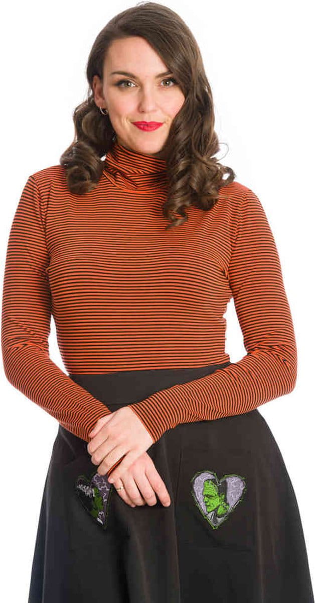 Dancing Days - TRICK OR TREAT STRIPE Longsleeve top - M - Oranje