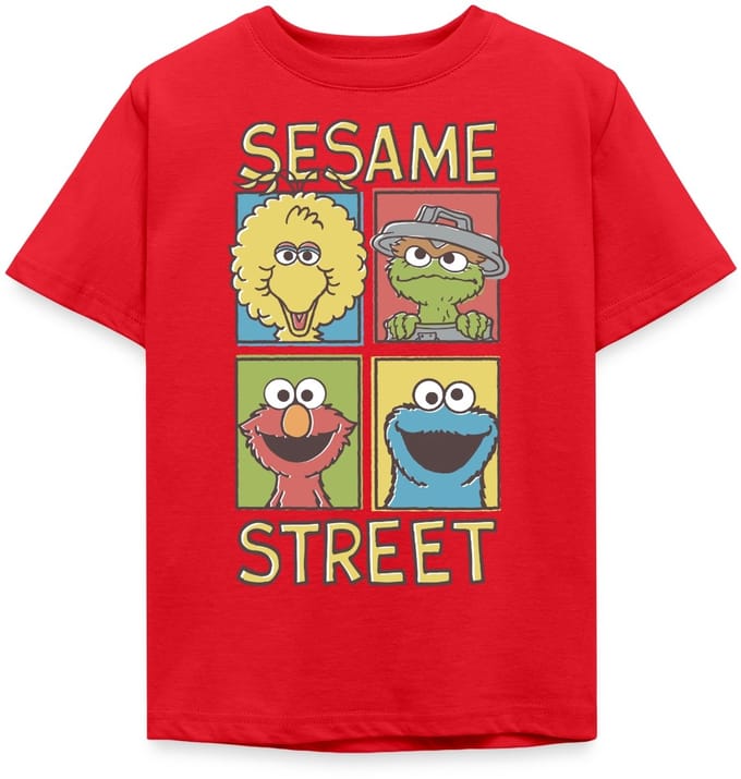 Sesamstraat Bibo Oscar Elmo Koekiemonster T-Shirt Kinderen