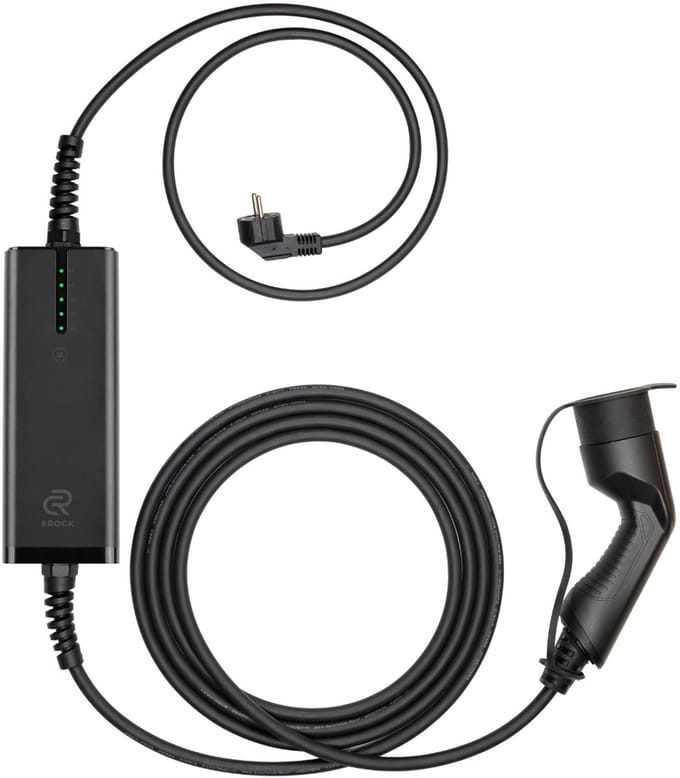 EROCK One Mobiele Lader Type 2 naar Schuko – 5 Laadstanden