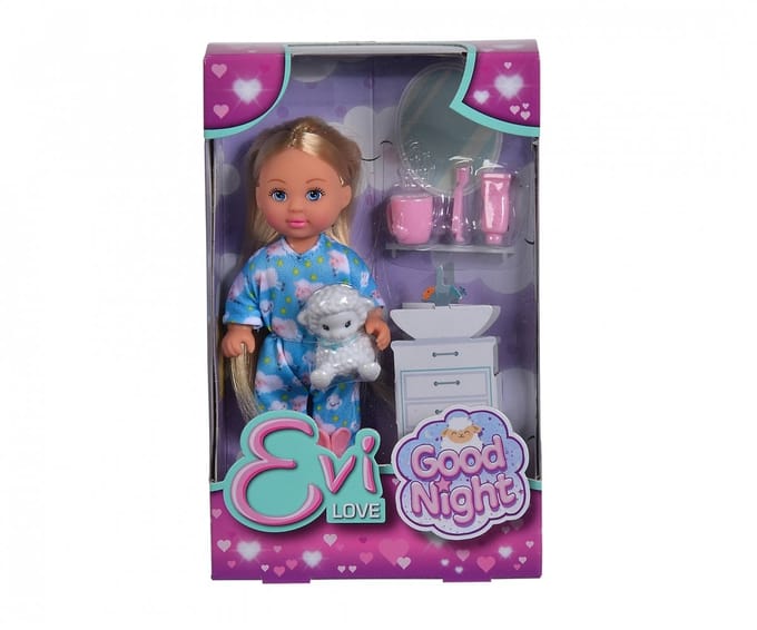 SIMBA Doll Evi gaat slapen in pyjama met een schaap