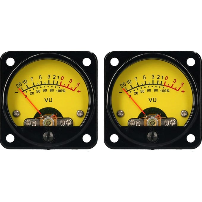 VU-meter 2-delige eindversterker Draagbare DB-meter Hoge precisie VU-meter met wit achtergrondverlichtingsgeluid Yellow Backlight