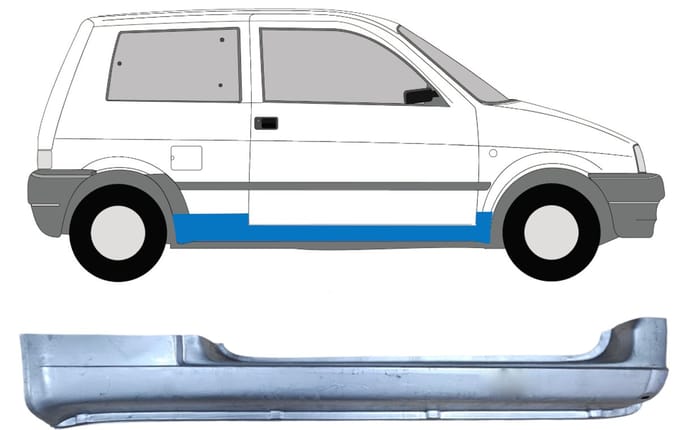 Volledige dorpel voor Fiat Cinquecento 1991-1998 / Rechts