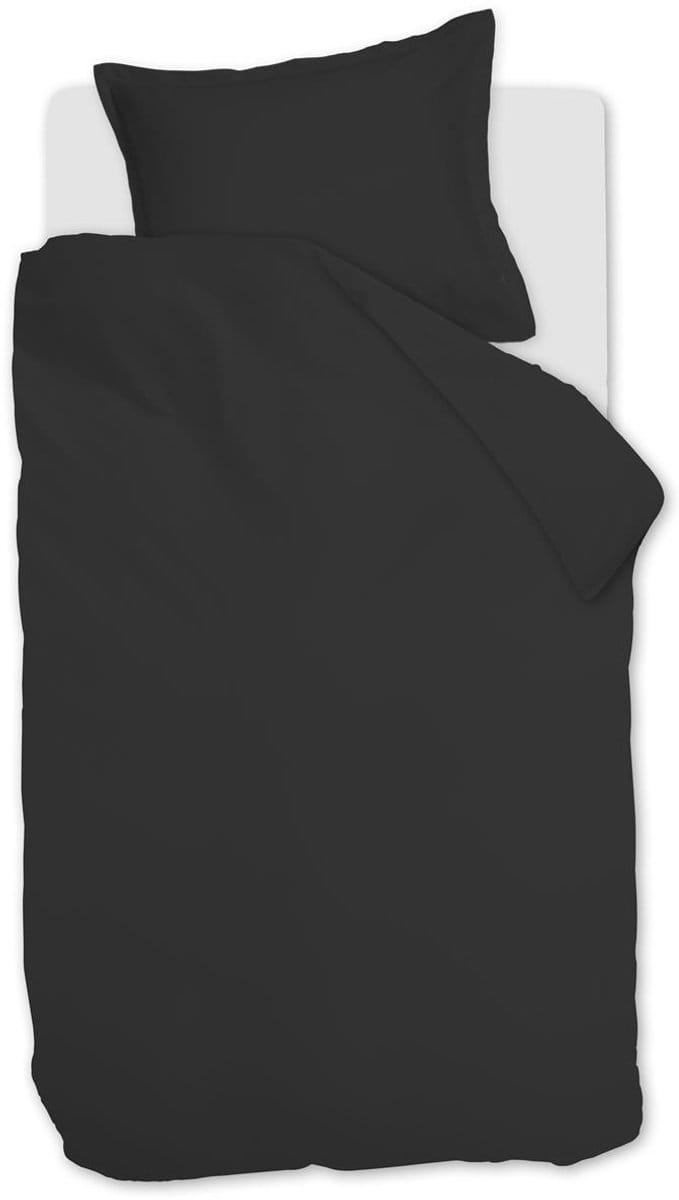 Ambiante Satin Uni dekbedovertrek - Eenpersoons - 140x200/220 cm - Zwart
