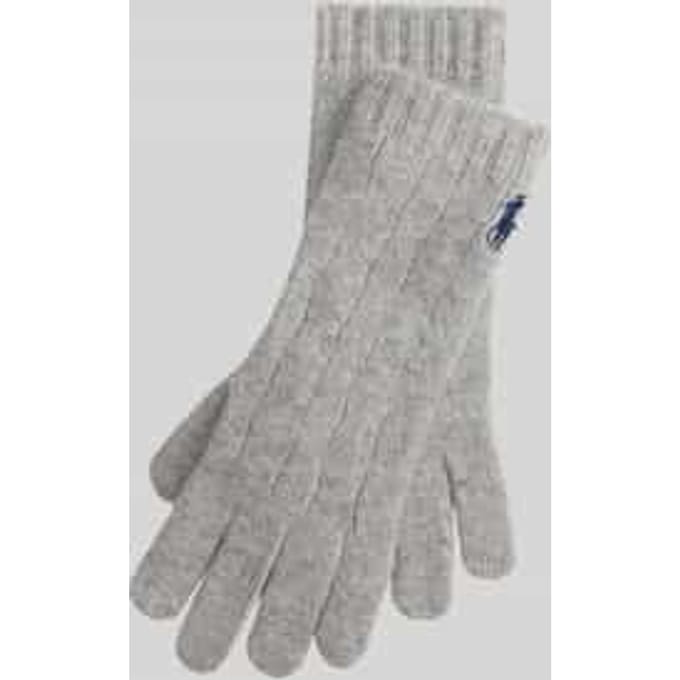 Handschoenen van wolmix met gestikt logo