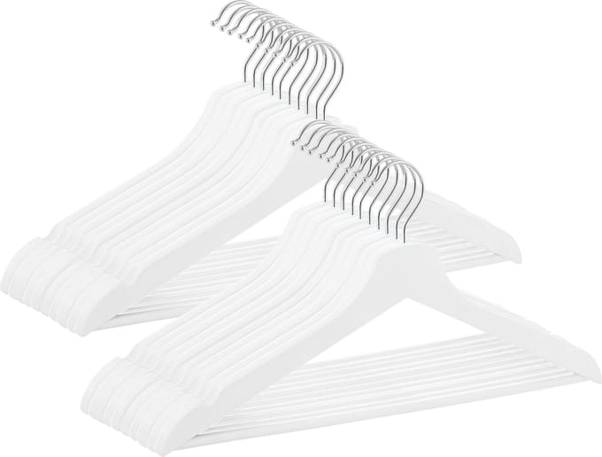 Springos Kledinghangers | Kledinghanger | 20 Stuks | Wit