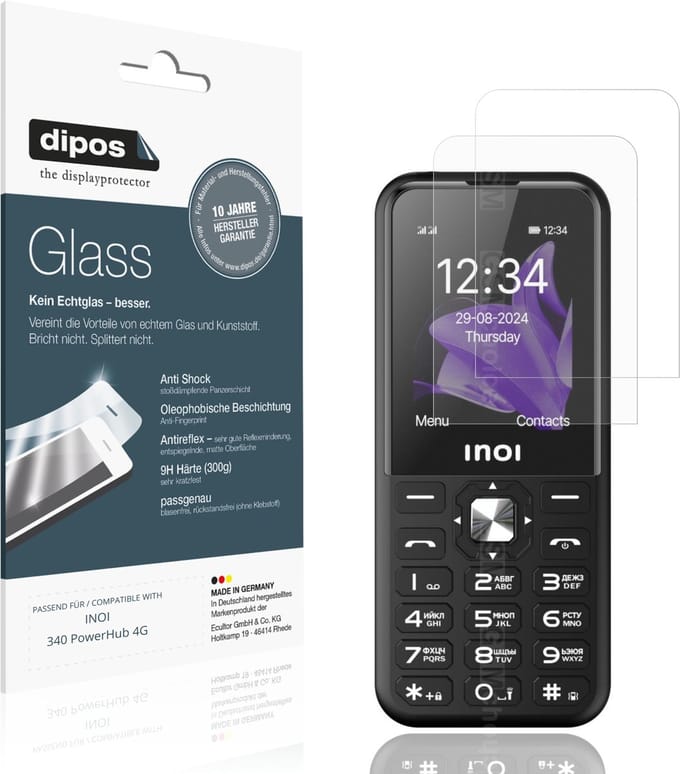 dipos – 2x Matte Pantserfolie geschikt voor INOI 340 PowerHub 4G | 9H Screenprotector