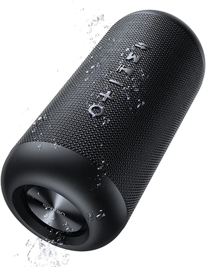 USAMS Waterdichte Draagbare Draadloze Speaker - 1800mAh - Zwart
