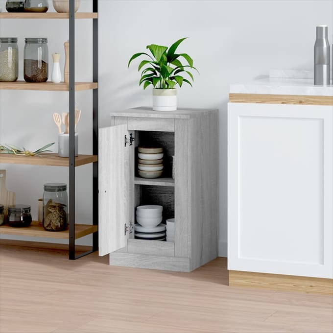 vidaXL - Dressoir - 37,5x35,5x67,5 - cm - bewerkt - hout - grijs - sonoma - eikenkleur