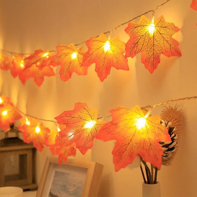 Thanksgiving decoratie esdoornblad lichtketting