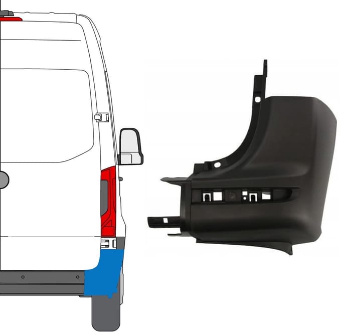 Achterbumper hoek voor Mercedes Sprinter 2018- / Rechts