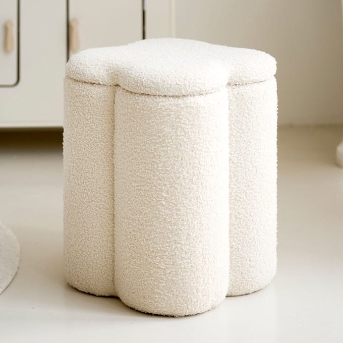 Petite Amélie Opbergpoef «Fleur» | Beige