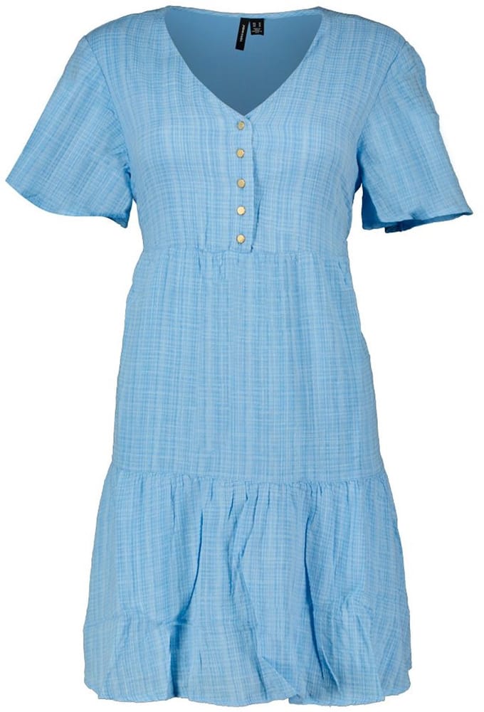 Vero Moda Satina Korte Mouwen Korte Jurk Blauw M Vrouw