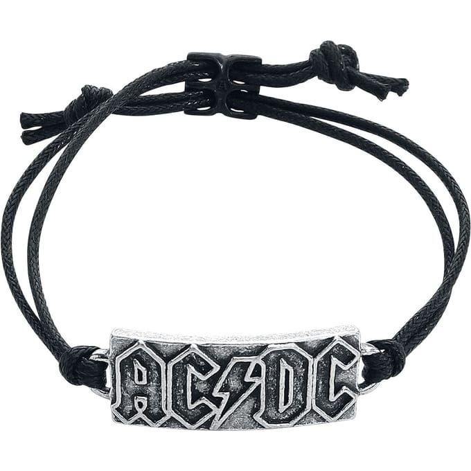 Alchemy AC/DC - Lightning Logo Polsband - Zilverkleurig/Zwart
