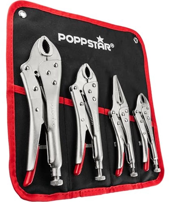Grip Tangenset met 3 Griptangen en 1 Roodtang en Tas - Professionele Gereedschapset