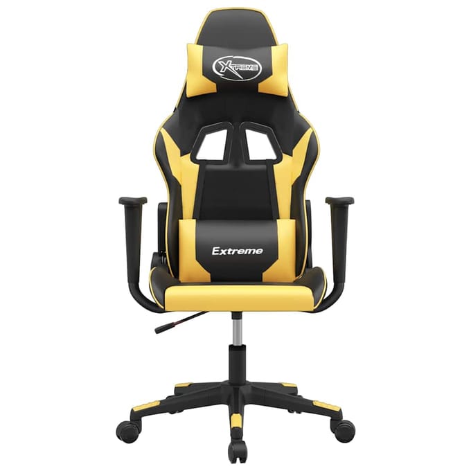vidaXL - Gamestoel - kunstleer - zwart - en - goud