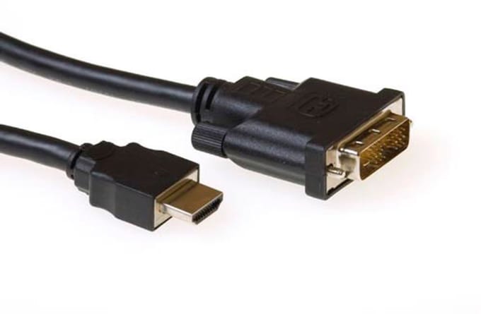 ACT HDMI-A male naar DVI-D male adapterkabel, 5 meter (met RF block) AK3742