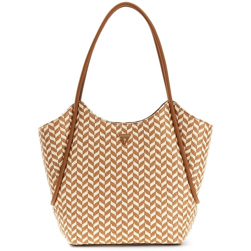 GUESS shopper schoudertas Tessi 2 in 1 Tote Cognac Multi Lichtbruin