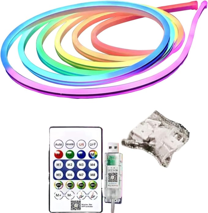 RGB Lichtstrip - Kleurveranderende Lamp - Sfeer Creëren - App Gestuurd - 5 Meter - Multicolor