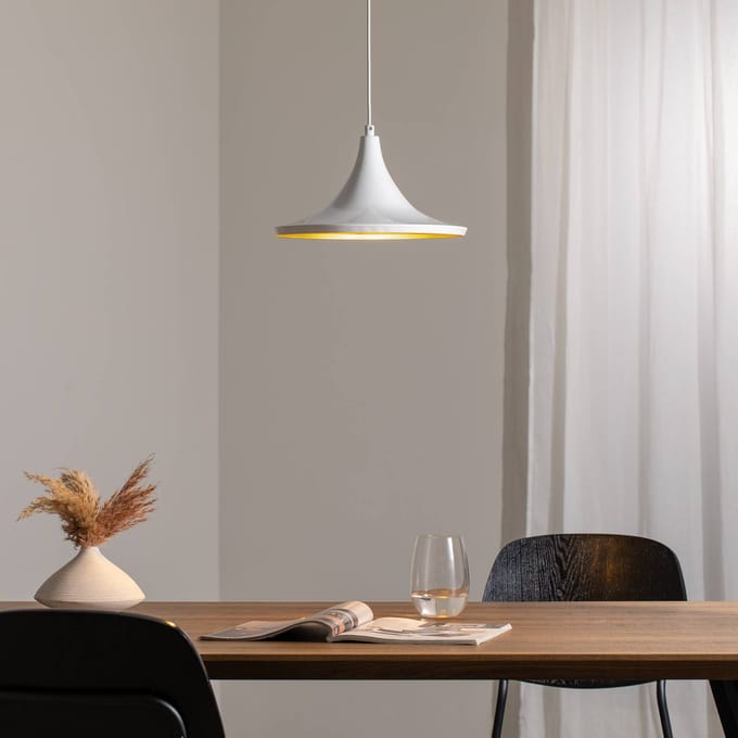 ROYALTECH Hanglamp Genisy, wit, Ø 31 cm, metaal, E27