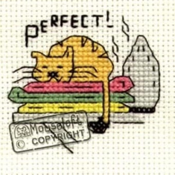 Mini Borduurpakketje Kat Op De Strijkplank - Mouseloft