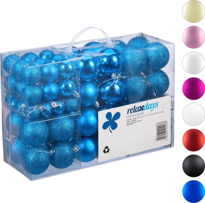 Kerstballenset - 100 stuks - Kunststof