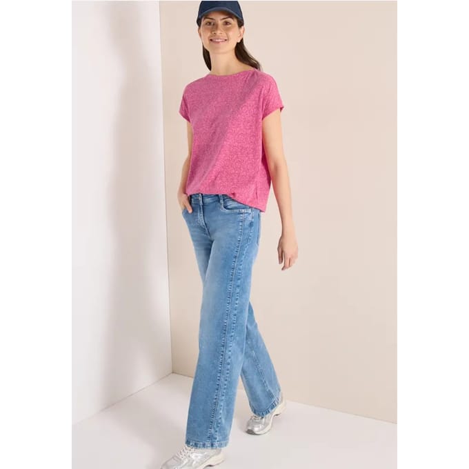 Shirt in burnout look met boothals