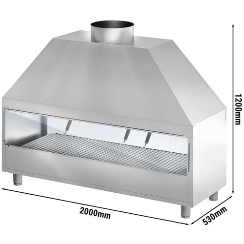 GGM Gastro Edelstahl Holzkohlegrill - 2000mm Zilver