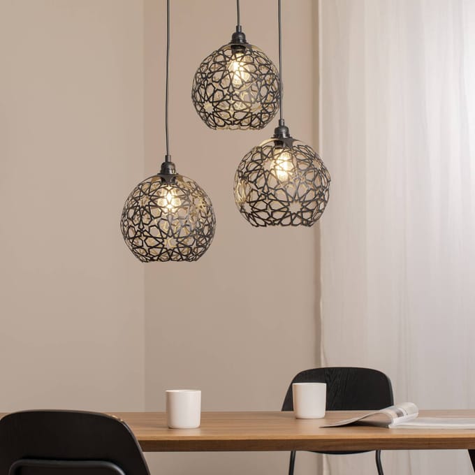 Opviq Hanglamp Fellini MR-787 3-lamps rondel zwart