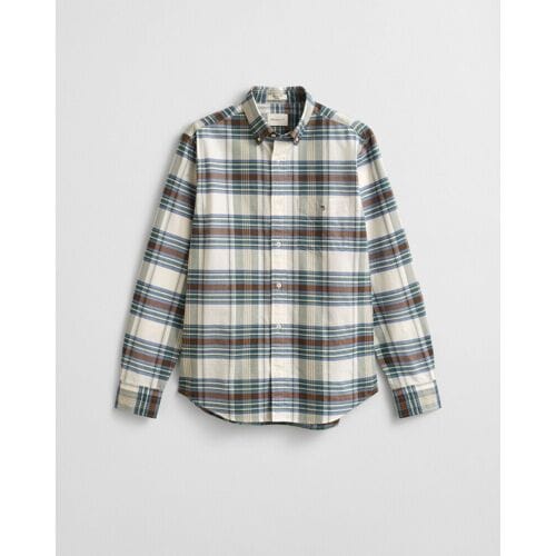 Gant Overhemd Multi Check Oxford Button-Down Woody Green / male