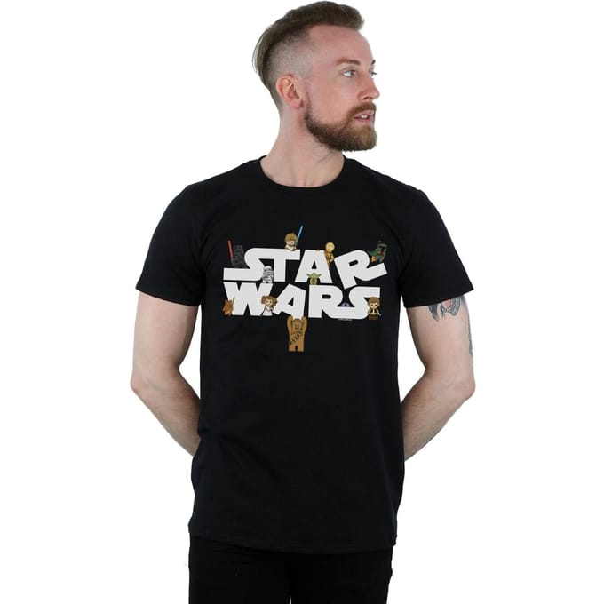 Star Wars Heren Kiddie Logo T-Shirt (Zwart)