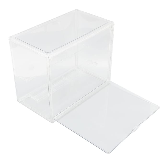 Transparante Vitrine voor Miniatuurfiguren PET Stapelbare Displaybox met Magnetische Deur Afneembaar white