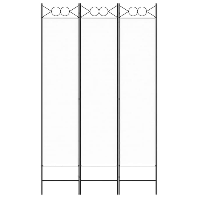 vidaXL - Kamerscherm - met - 3 - panelen - 120x200 - cm - stof - wit