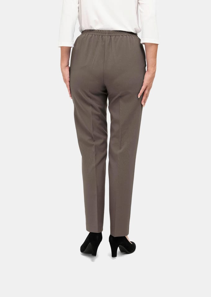 Re-fresh-broek met elastische tailleband - taupe - Gr. 48 van Goldner Fashion