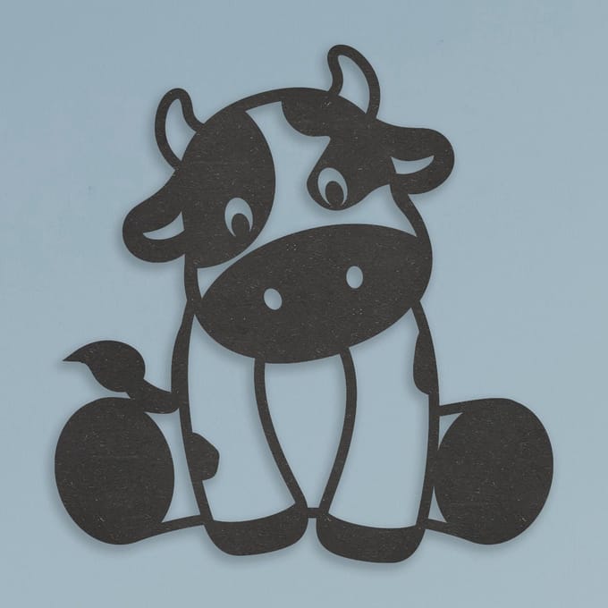 Wanddecoratie kinderen | Koe - M (33x40cm)