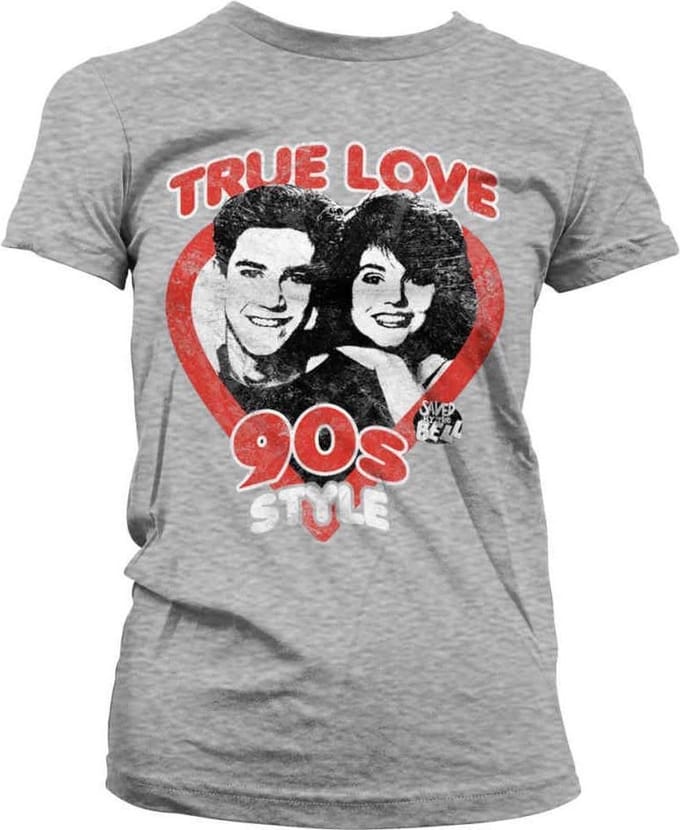 Saved By The Bell Dames Tshirt -S- True Love 90's Style Grijs