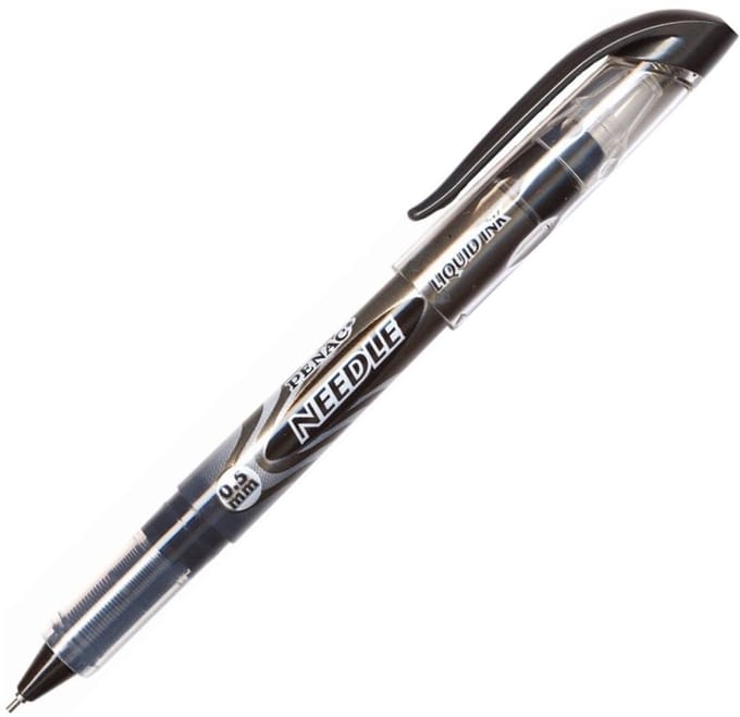 Penac Needle Fineliner – Zwart – 0,5 mm Rollerbalpen – Set van 12 stuks
