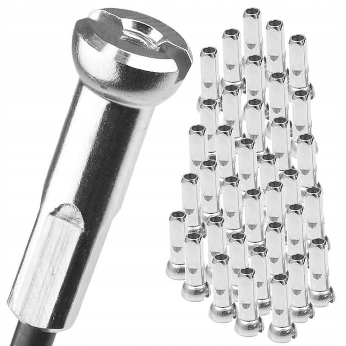 Sapim Polyax - Messing Nippels - 16 mm - Zilver - 38 stuks