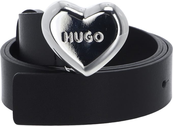 HUGO Leren Riem Serce Sz30 Leather Belt W90 Black Zwart