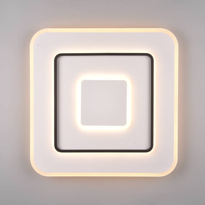 Reality Leuchten LED plafondlamp Jora hoekig, 60 x 60 cm