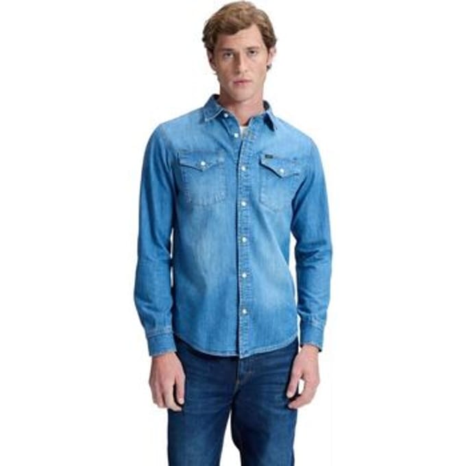 Overhemd Lange Mouw Lee 112376581-BLUE DUSK