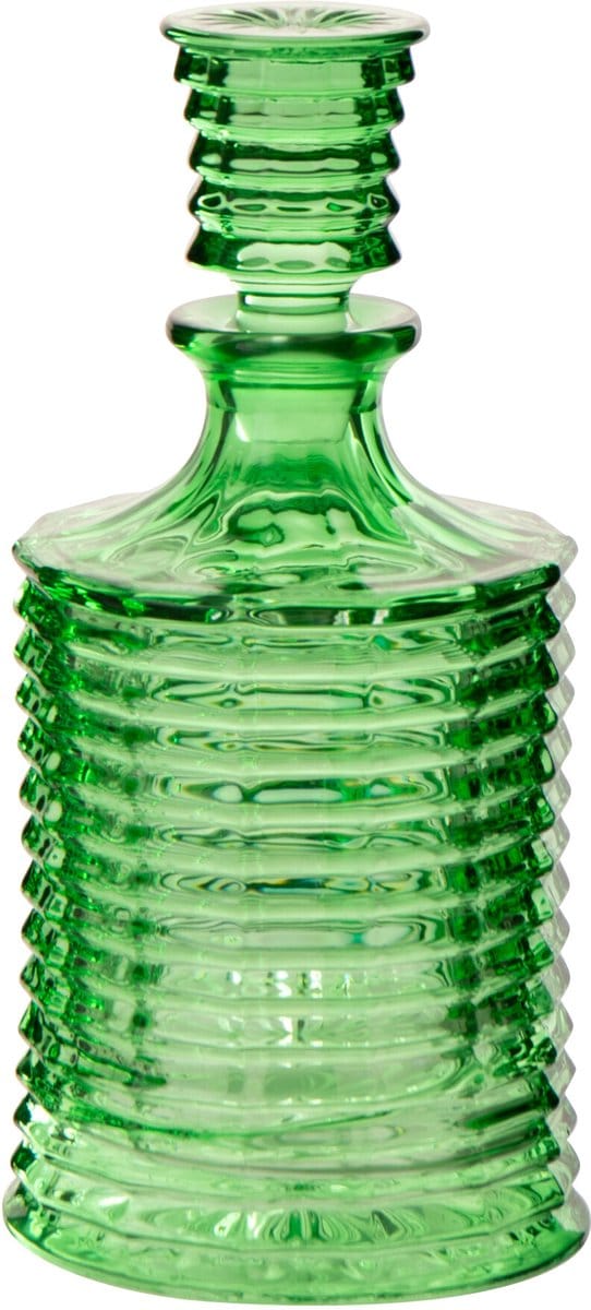 J-Line karaf Geribbeld - glas - groen