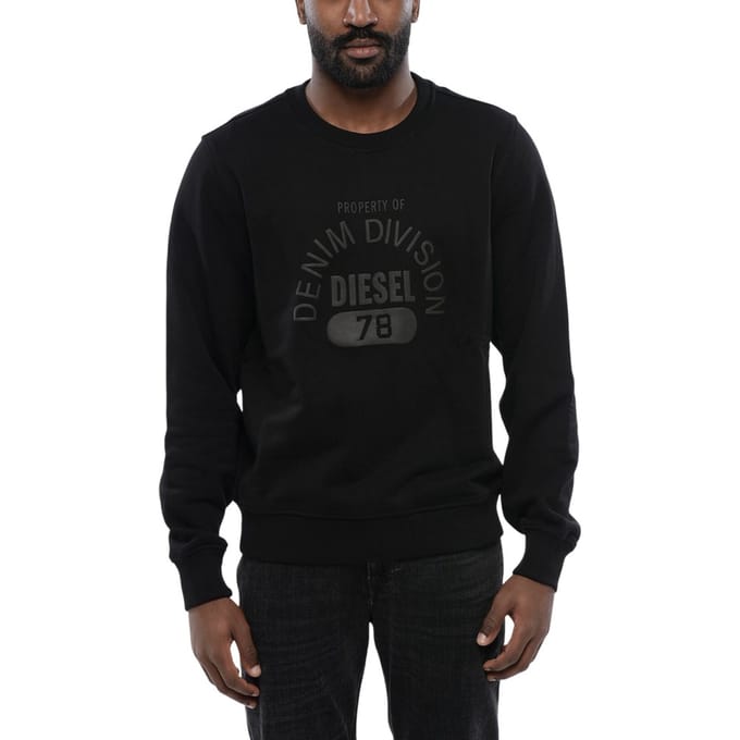 Diesel Unisex Volwassenen Divisie Logo Denim Sweatshirt (Zwart)
