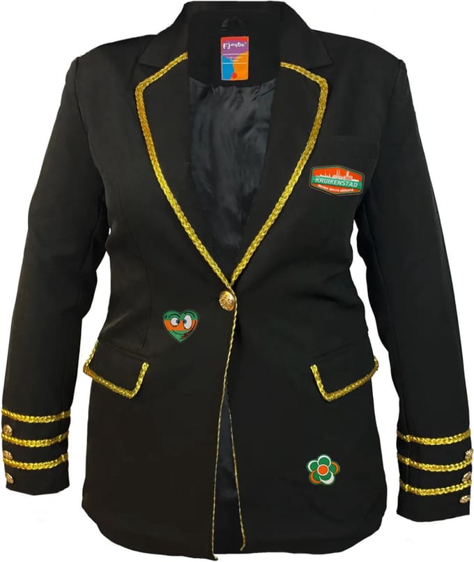 Kruikenstad jasje met emblemen – Luxe – Dames - Carnavalskleding Dames - Carnaval